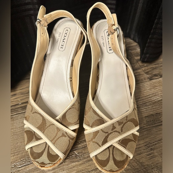 Coach Peep Toe Wedge with Sling Back - Picture 2 of 9